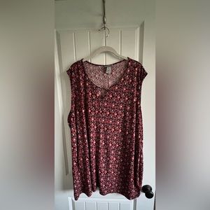 Catherine’s tank top red, black, tan pattern 5x